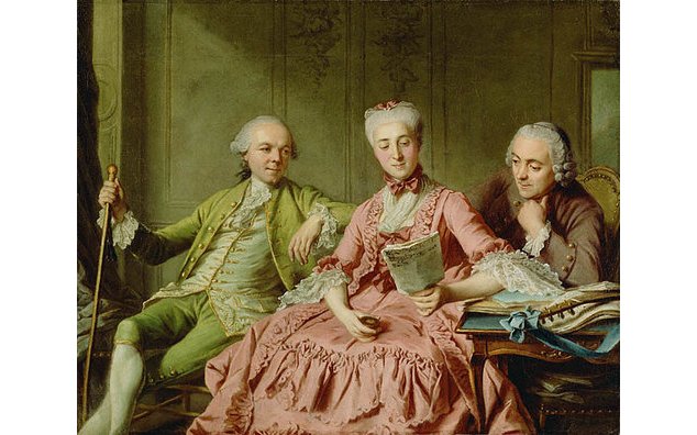 Le duc de Choiseul, en compagnie de Madame de Brionne et de l'Abbé Barthélemy 